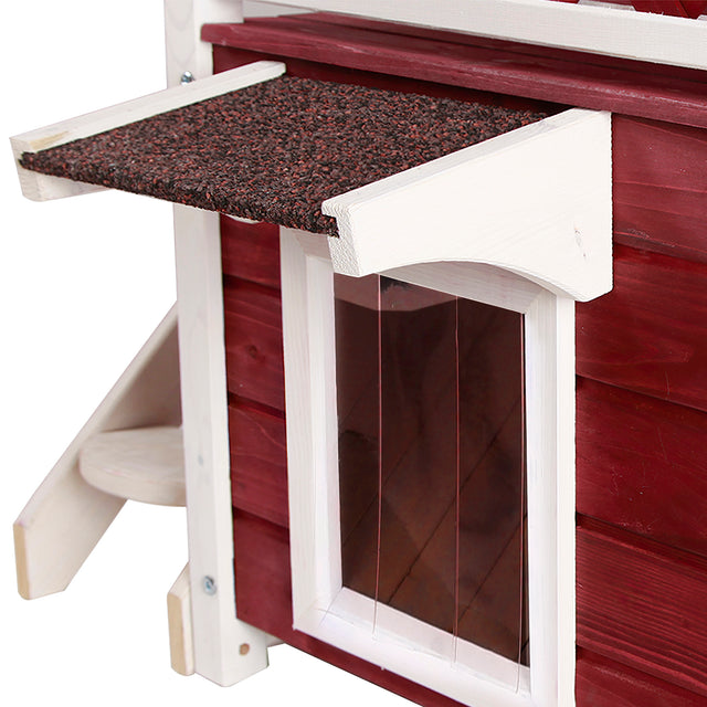 Cat House for Outdoor Cats Weatherproof with Escape Door
