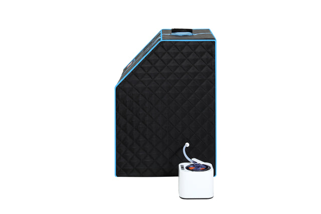 Portable Half body Black Steam Sauna Tent for Personal Relaxation, Detox and Therapy at home.PVC Pipe Connector Easy to Install.Fast heating with FCC Certification