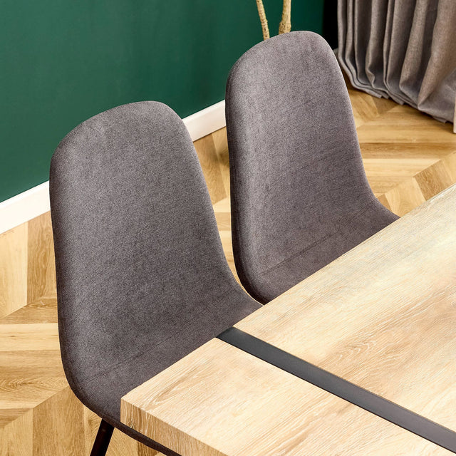 Dining Chairs Set of 4, Modern Mid-Century Style Dining Kitchen Room Upholstered Side Chairs, Accent Chairs with Soft Linen Fabric Cover Cushion Seat and Black Metal Legs,For Kitchen Lounge Farmhouse