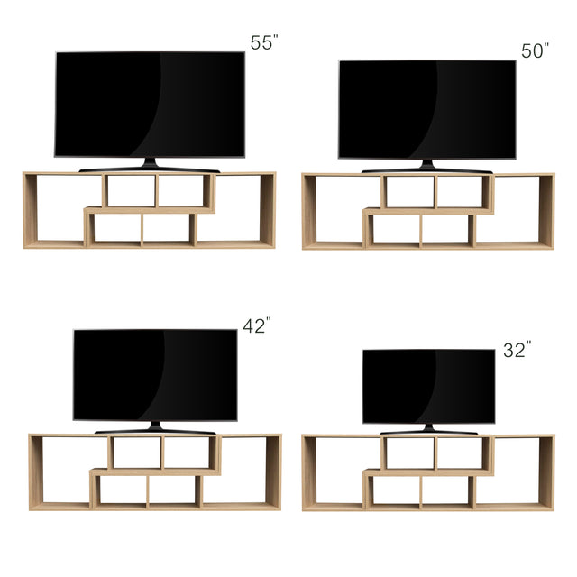 Double L-Shaped Oak Stand,Display Shelf ,Bookcase for Home Furniture,Rustic oak