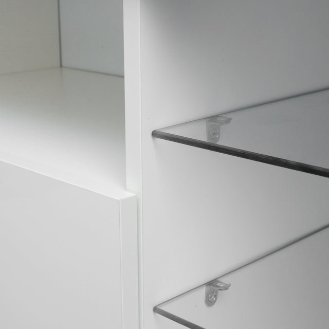 TV Stand High Gloss Doors Modern TV Stand LED (White)