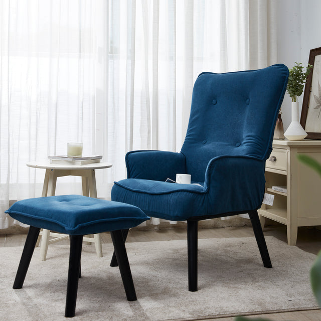 Accent chair TV Chair Living room Chair with ottoman,Modern Vanity Chair with Arms Upholstered Tall Back Desk Chair for Bedroom