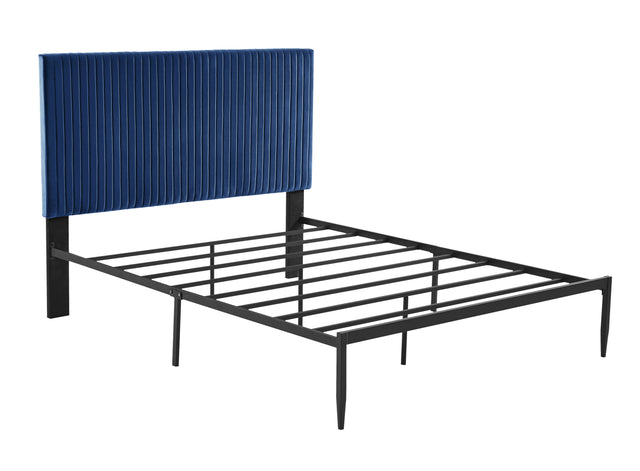 B110 Full bed Beautiful line stripe cushion headboard Strong iron frame with high temperature paint