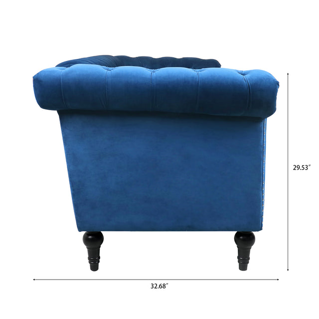 83.66 Inch Width Traditional Square Arm removable cushion 3 seater Sofa