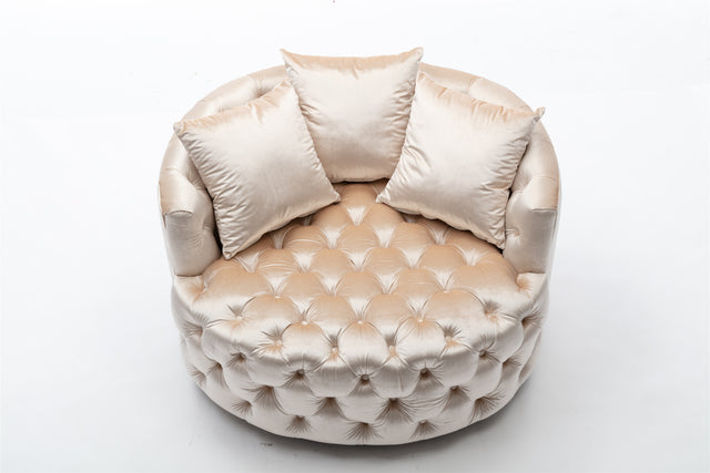 Modern Akili swivel accent chair barrel chair for hotel living room / Modern leisure chair Beige