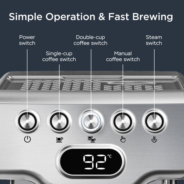 Geek Chef Espresso Machine,20 bar espresso machine with milk frother for latte,cappuccino,Machiato,for home espresso maker,1.8L Water Tank,Stainless Steel Complimentary ESE Filter Ban on Amazon