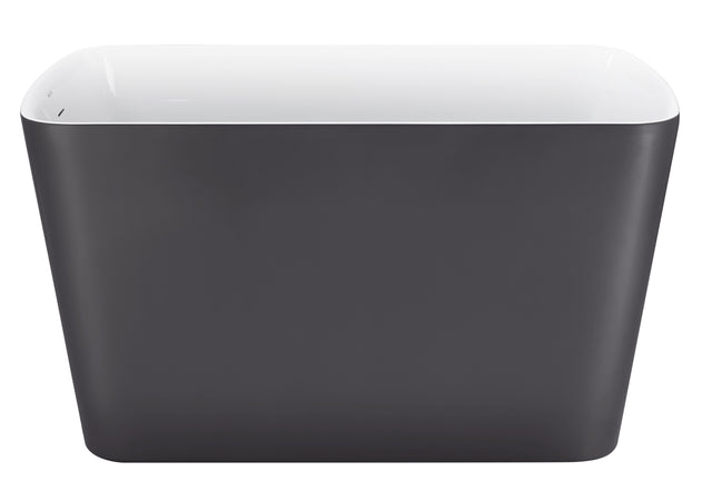 47" 100% Acrylic Freestanding Bathtub,Contemporary Soaking Tub,white inside and gray outside