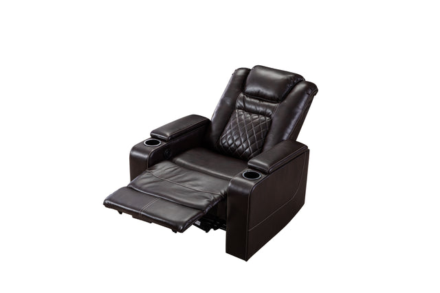New Design PU Material With Cup Hold Storage USB Recliner