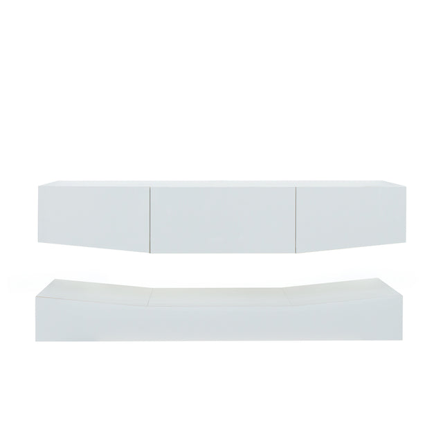 LED TV Stand for 55 inch TV, Modern Entertainment Center with LED Lights, TV & Media Furniture Console for Under TV Living Game Room Bedroom,White