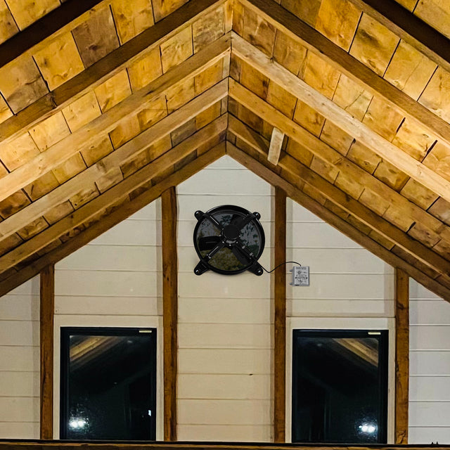 HealSmart 20 Inch Gable Mount Fan Attic Ventilator with Adjustable Temperature Thermostat, 3127 CFM, Black