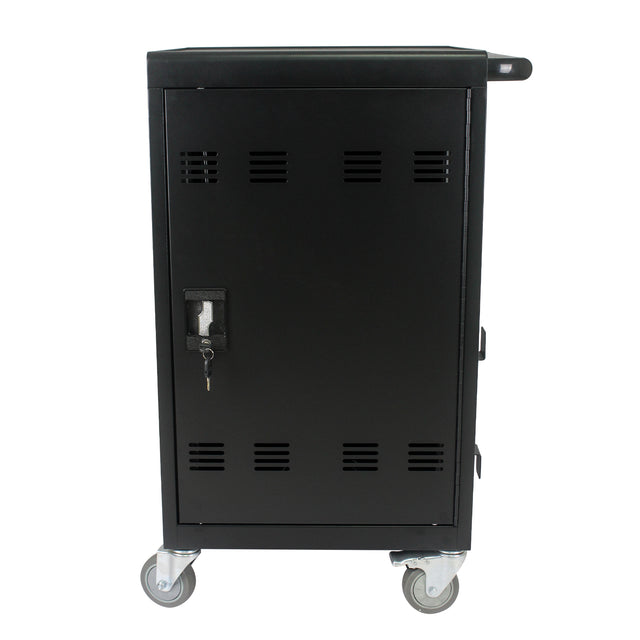 Mobile Charging Cart and Cabinet for Tablets Laptops 30-Device With Combination Lock(Black))