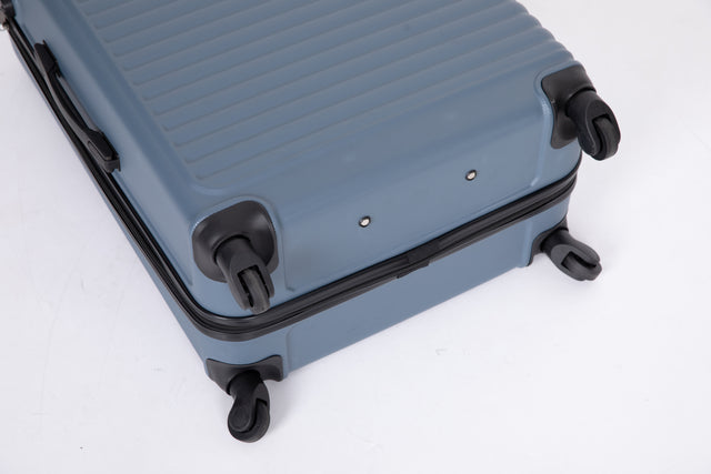 3 Piece Luggage Sets ABS Lightweight Suitcase with Two Hooks, Spinner Wheels, TSA Lock, (20/24/28) Blue