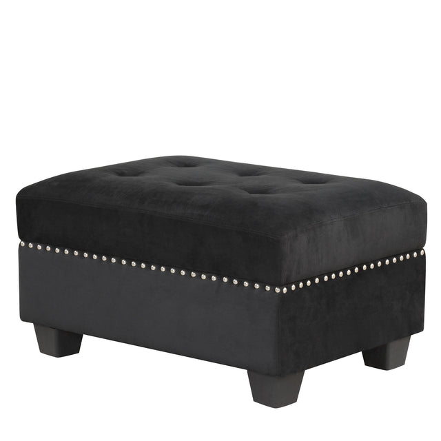 104.5" Reversible Sectional Sofa Space Saving with Storage Ottoman Rivet Ornament L-shape Couch for Small or Large Space Dorm Apartment,Black(旧SG000406AAA)