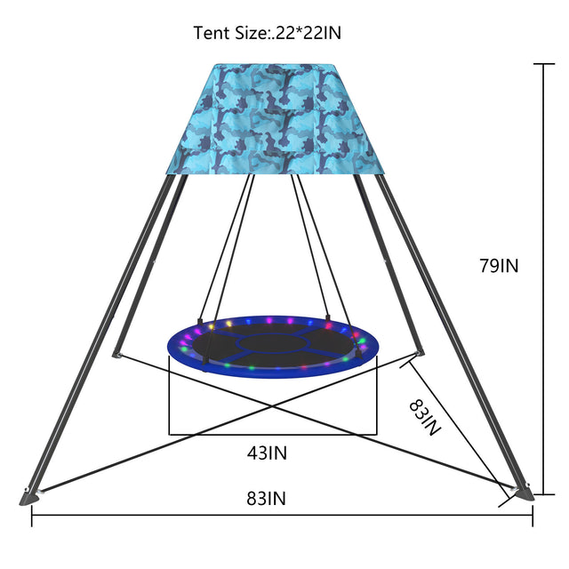 Nest Swing Stand with OXFORD Tent and Nest Swing and LED Strips
