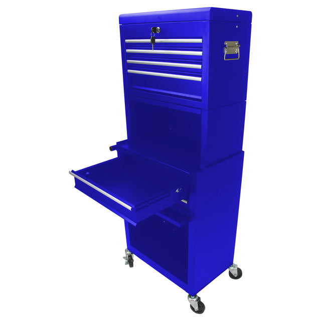 High Capacity Rolling Tool Chest with Wheels and Drawers, 6-Drawer Tool Storage Cabinet--BLUE