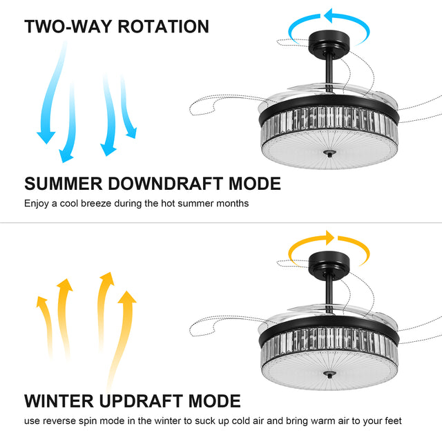 42"Crystal Ceiling Fans with Lights