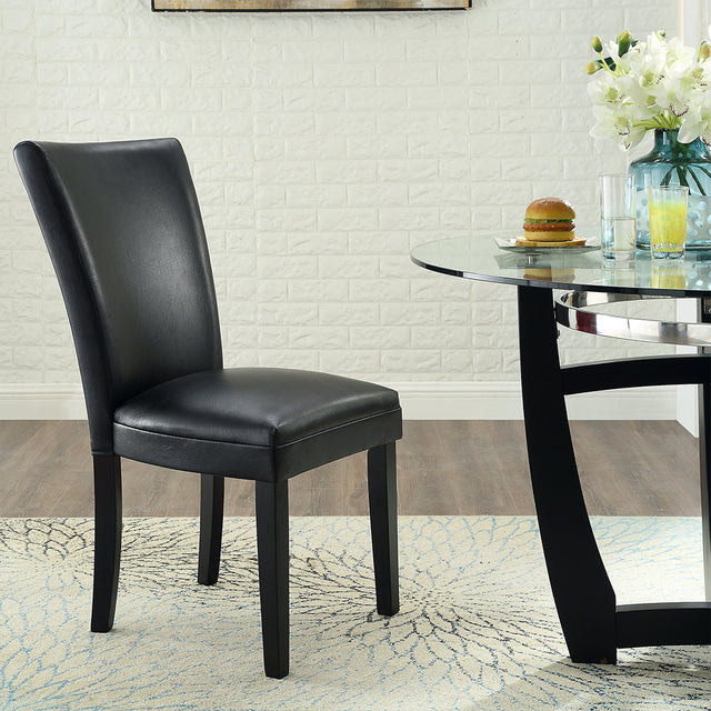 Dining chair (black breathing leather)
