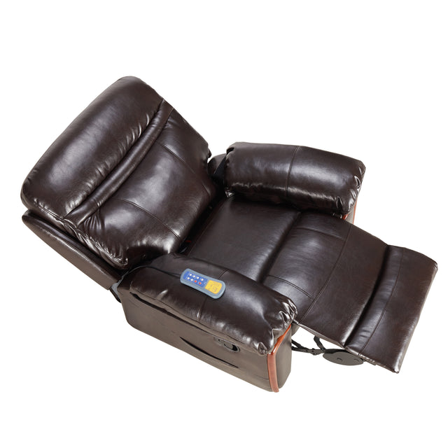 Orisfur. Massage Recliner PU Leather Sofa Chair with Heating and Massage Vibrating Function