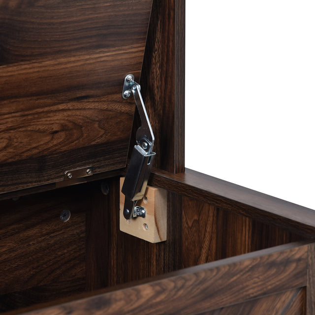 U-Can Hall Tree with 4 Hooks , Coat Hanger, Entryway Bench, Storage Bench, 3-in-1 Design, 40INCH, for Entrance, Hallway (Tiger)