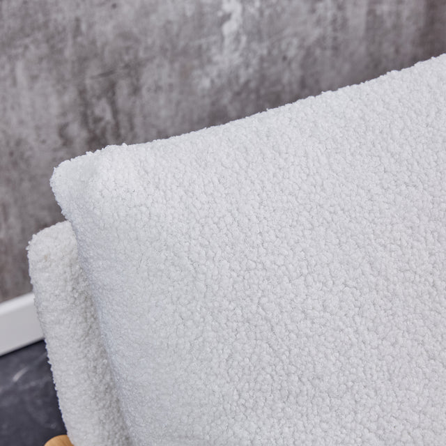 Sofa Chair Set of 2.Teddy velvet Accent Arm Chair Mid Century Modern Upholstered Armchair with Imitation solid wood color Metal Frame Extra-Thick Padded Backrest and Seat Cushion Sofa Chairs