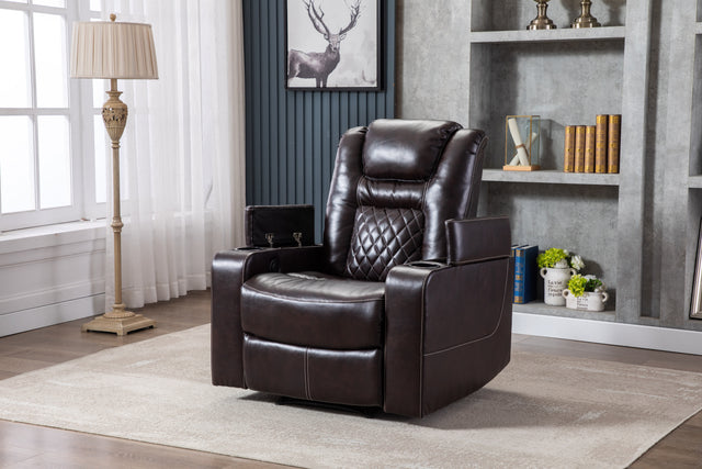 New Design PU Material With Cup Hold Storage USB Recliner
