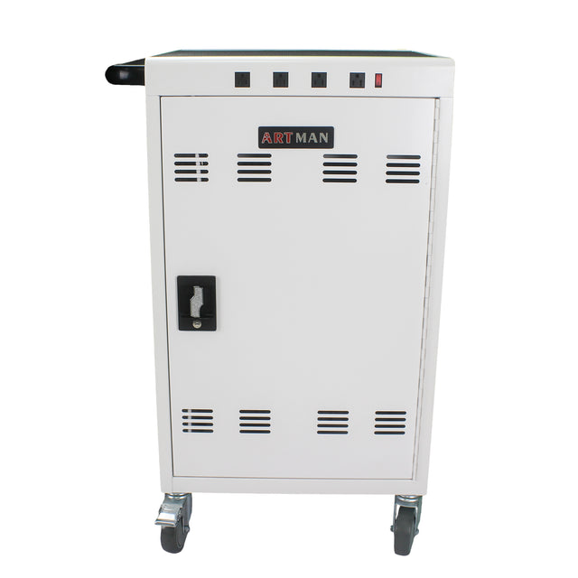 Mobile Charging Cart and Cabinet for Tablets Laptops 31+4-Device With Extra 4 bits power strip--white