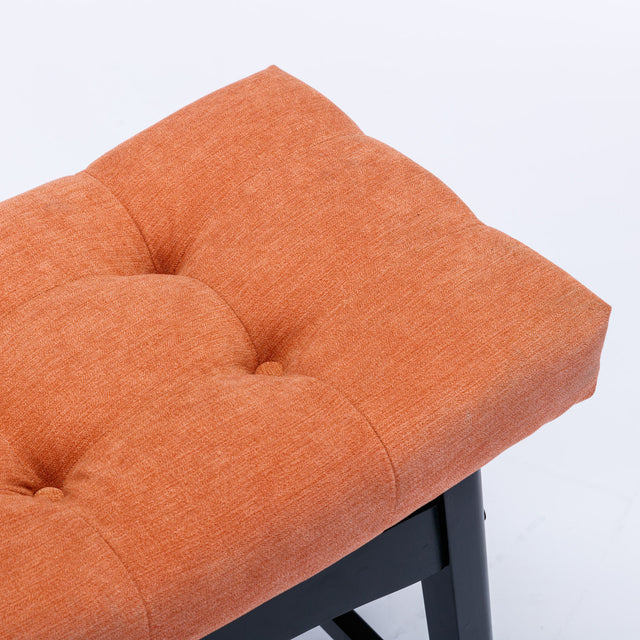 A&A Furniture,Counter Height 25" Stools for Kitchen Counter Backless Faux Leather Stools Farmhouse Island Chairs (25 Inch, Orange,Set of 2),SW1838OG