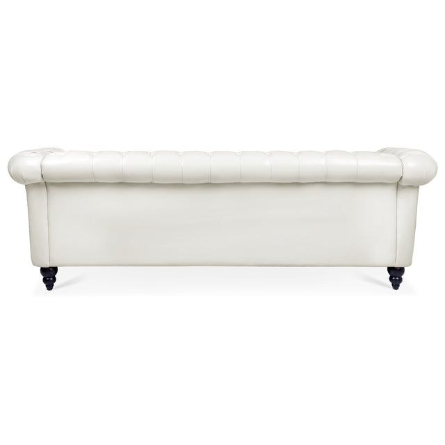 84.65" Rolled Arm Chesterfield 3 Seater Sofa