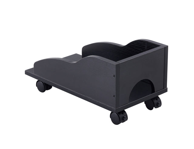 D&N solid wood computer Desk,office table with PC droller, storage shelves and file cabinet , two drawers, CPU tray,a shelf used for planting, single , black. 47.24''L 21.65''W 34.35''H