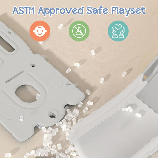 Toddler Slide and Swing Set 5 in 1, Kids Playground Climber Slide Playset with Basketball Hoop Freestanding Combination for Babies Indoor & Outdoor