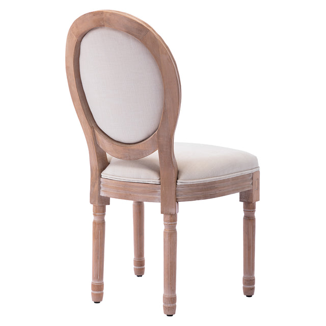 HengMing Upholstered Fabrice French Dining Chair with rubber legs,Set of 2