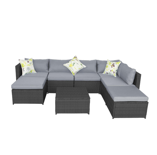 Outdoor Sectional Wicker Rattan Sofa Set with Cushion