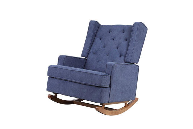 COOLMORE living room Comfortable rocking chair accent chair Navy fabric