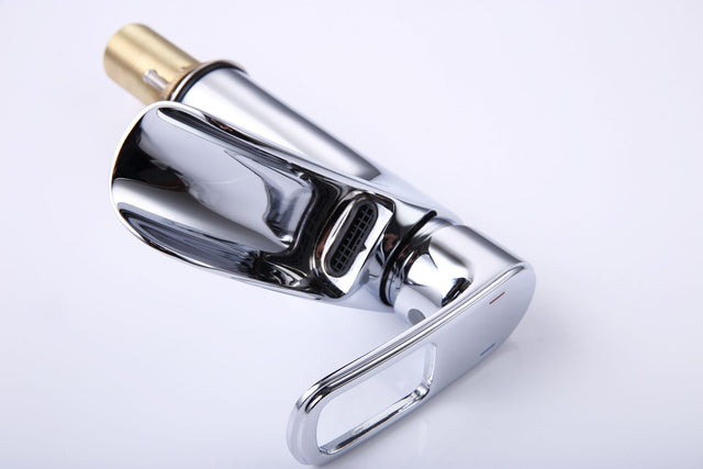 Bathroom Faucet Waterfall Bathroom Faucet Pop Up Drain Bathroom Sink Faucet,Faucet for Bathroom Sink,Single Handle Single Hole Bathroom Faucets