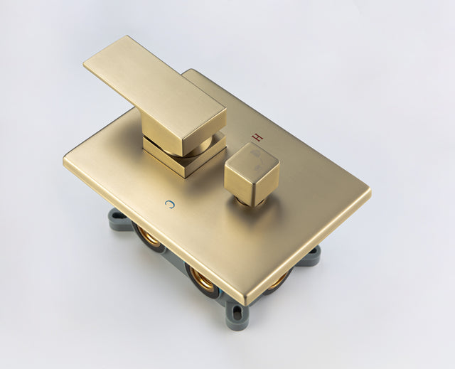 Rainfall 10 inch Shower System Bathroom Luxury Rain Mixer Silver Shower Combo Set Wall Mounted Shower Head Systems with High Pressure Head Hand Held Square Shower Head Polished Chrome Rough-in Valve