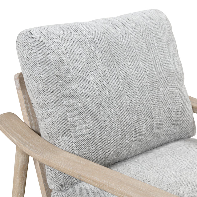【EAT 3.10】Mid Century Modern Chair with Solid Wood Frame,Arm Chair with Vertical Slatted Back,Thick Pad Upholstered Accent Chair for Living Room, Bedroom, Belcony, Natural