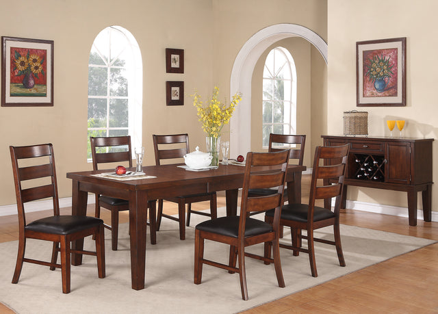 Sara Ladder Back Dining Side Chairs in Brown, Set of 2