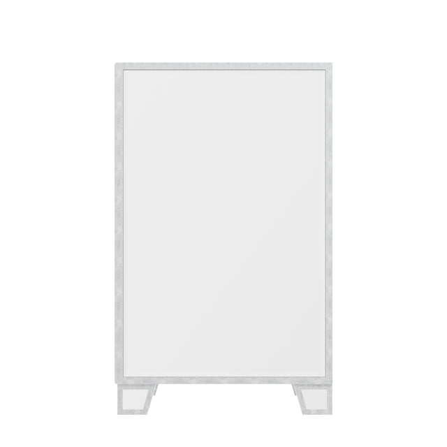 Mirrored Nightstand, Silver Side Table, Antique Painted End Table for Bedroom Living Room