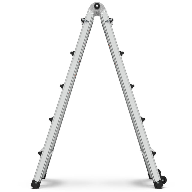 Aluminum Multi-Position Ladder with Wheels, 300 lbs Weight Rating, 22 FT