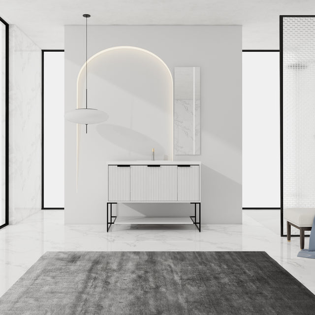 48 Inch Freestanding Bathroom Vanity With Resin Basin,48x18-BVA01148WH