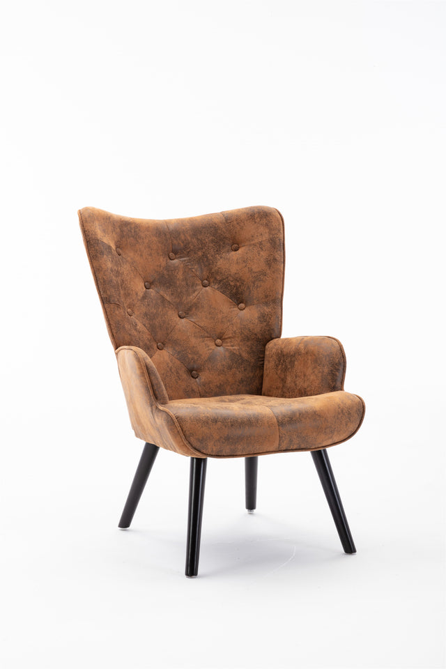 COOLMORE Accent chair Living Room/Bed Room, Modern Leisure Chair Coffee color Microfiber fabric