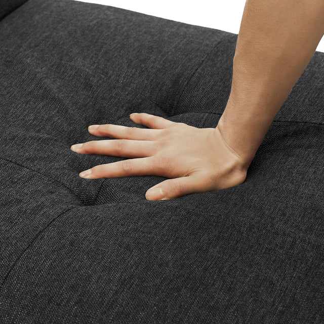 Folding Ottoman Sleeper Sofa Bed, 4 in 1 Function, Work as Ottoman, Chair ,Sofa Bed and Chaise Lounge for Small Space Living, Black (44” x 26” x 33”H)