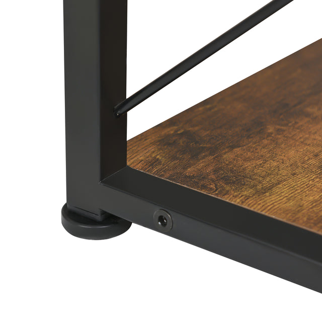 7-Tier Bookcase Home Office Bookshelf, L-Shaped Corner Bookcase with Metal Frame, Industrial Style Shelf with Open Storage, MDF Board