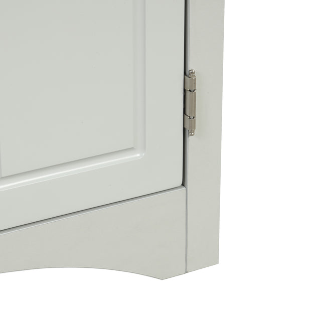 Grey Triangle Bathroom Storage Cabinet with Adjustable Shelves, Freestanding Floor Cabinet for Home Kitchen