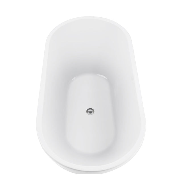 59" 100% Acrylic Freestanding Bathtub,Contemporary Soaking Tub,white Bathtub