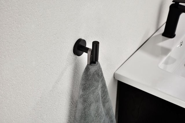 Bathroom Towel Hook Robe Hook Shower Kitchen Wall Hanging Hooks No Drill Wall Mount SUS 304 Stainless Steel Matt Black 6 Pack