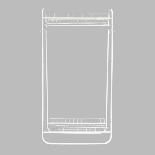 Garment Rack Freestanding Hanger Double Rods Multi-functional Bedroom Clothing Rack