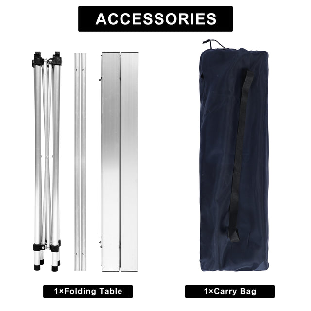 YSSOA Lightweight Folding Camping Table with Carry Bag︱Ultra-Compact Aluminum Table for Picnic, Beach, Traveling, Backyards, BBQ (Color: White)