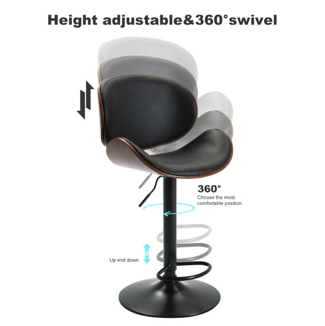 HengMing Bentwood Adjustable Bar Stools , Upholstered Swivel Barstool, Mix color PU Leather
Barstools (Set of 2)