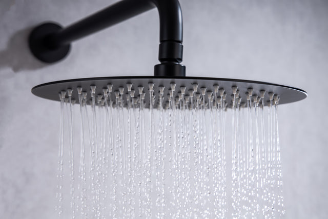 Shower Faucet Set, Wall Mount Round hower System Mixer Set, 10 Inch Rain Shower Head , Solid Brass, Rough-in Valve Included